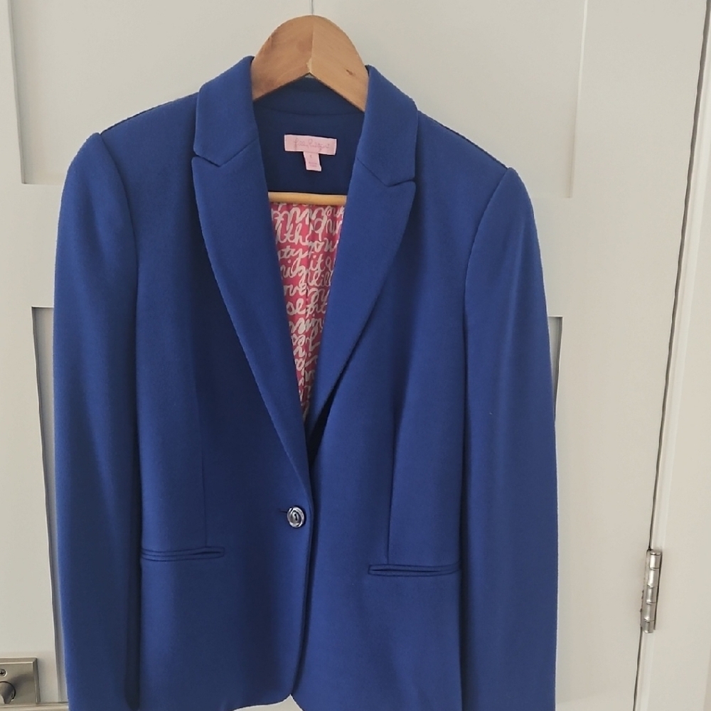 Lilly Pulitzer Royal Blue Notch-Lapel Blazer